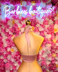 Pink halter crop top