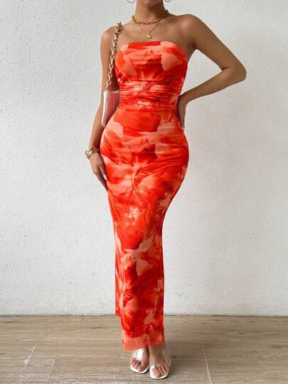 Floral Slip silk dress