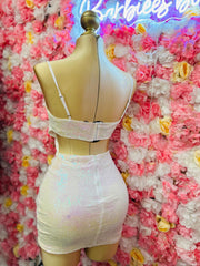 White glitter dress