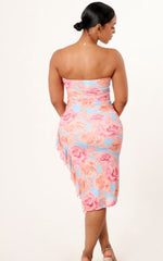 Asymmetrical Hem with Ruffle Tube Mini Dress